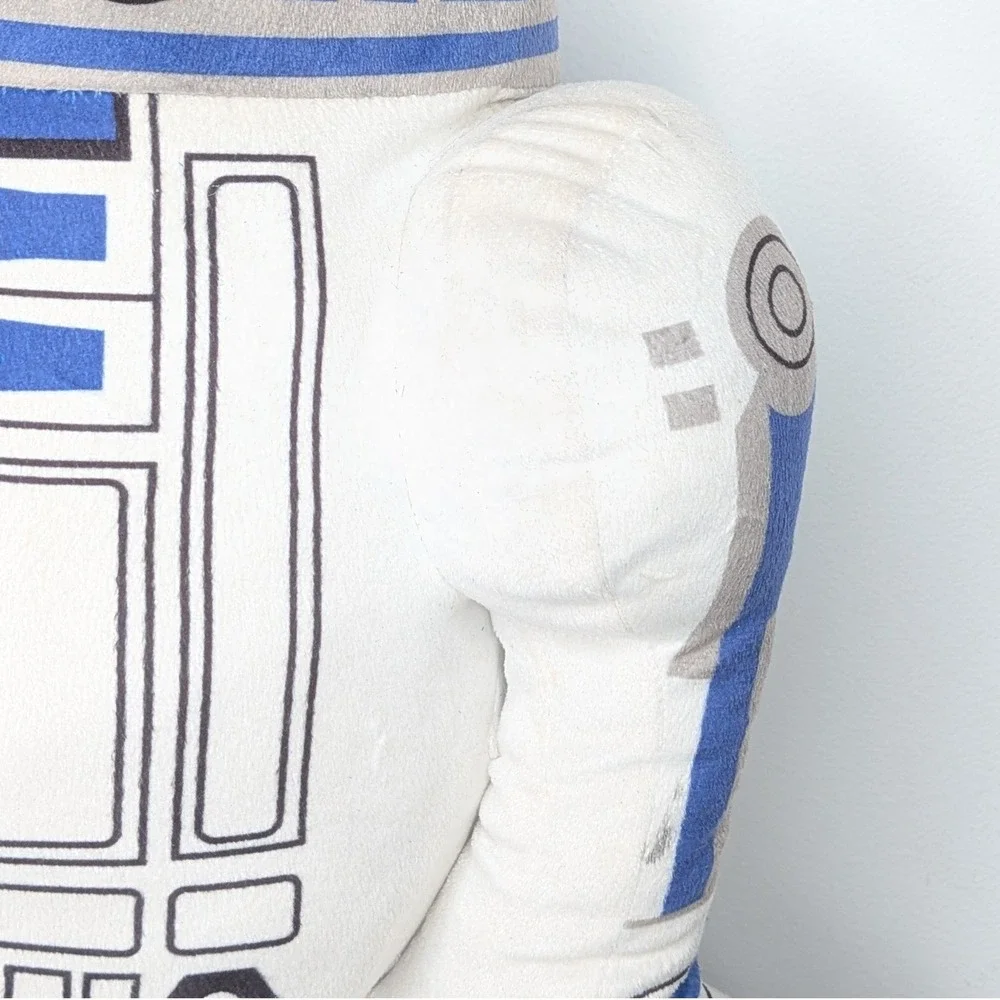 Disney Star Wars R2-D2 Large Plush Stuffed Droid Toy 18 in White Blue‎